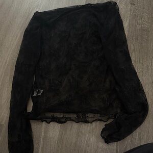 Elegant Black Lace Women's Top